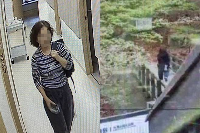 지난달 북한산 입산 후 실종된 50대 여성의 실종 전 모습. 연합뉴스·뉴시스