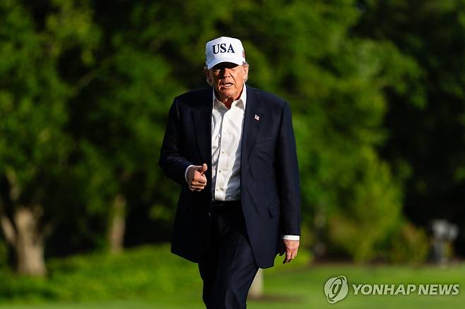 미중정상회담 후 백악관으로 돌아온 트럼프 [UPI=연합뉴스.재판매 및 DB 금지]