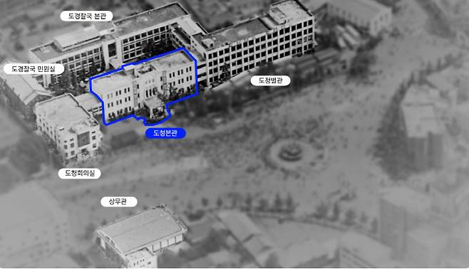 2년 5개월의 복원 공사와 2개월의 시범운영을 거쳐 18일 정식 개관하는 옛 전남도청 주변 6개 동 모습./옛 전남도청복원추진단 제공