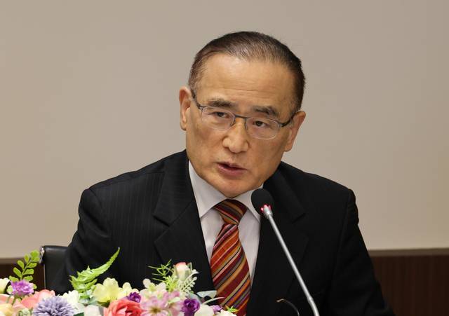 서울 프레스센터 한국신문방송편집인협회에서 13일 열린 간담회에서 위성락 국가안보실장이 발언하고 있다. [연합뉴스]