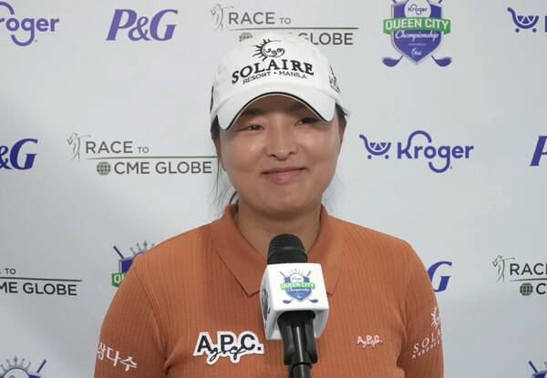 2026년 미국여자프로골프(LPGA) 투어 크로거 퀸 시티 챔피언십에 출전한 고진영 프로가 2라운드 경기 후 인터뷰하는 모습이다. 사진출처=LPGA가 제공한 인터뷰 영상 화면 켑처 (사진을 무단으로 사용하지 마십시오.)