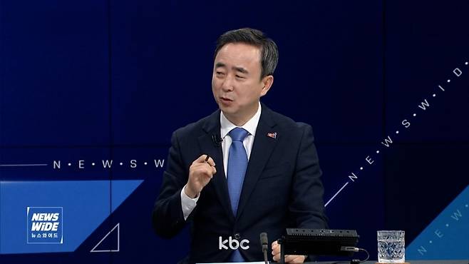 ▲ 15일 KBC '뉴스와이드'에 출연한 임문영 광주 광산을 국회의원 보궐선거 후보