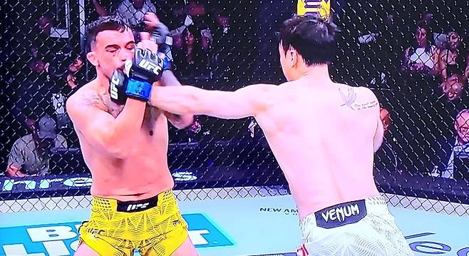 최두호의 경기 장면. UFC 제공