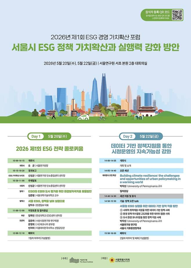 서울연구원 전략포럼 포스터 [서울연구원 제공. 재판매 및 DB 금지]