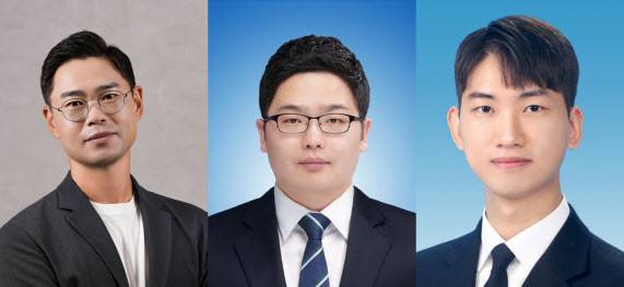 왼쪽부터 교신저자 성균관대 기계공학부 정형모 교수, 경북대 신소재공학과 이지훈 교수, 주저자 성균관대 기계공학부 권순형 연구원(사진=성균관대)