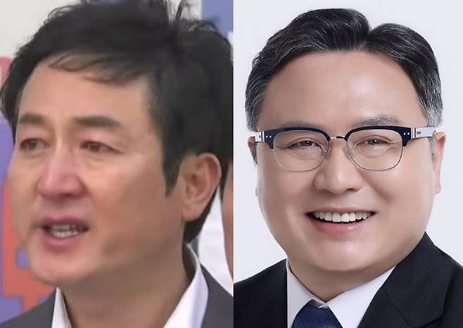 민주당 강북구청장 후보로 선출됐다 탈락한 이승훈 변호사(좌)와 전략공천된 정창수 후보. 출처=유튜브, 페이스북