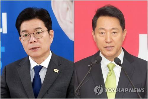서울시장 출마하는 정원오·오세훈 [촬영 신현우·류영석]