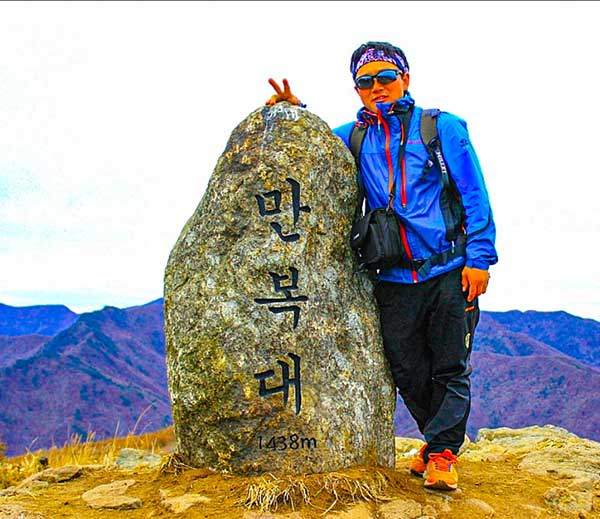 2015년 백두대간 13구간 종주 중 만복대.