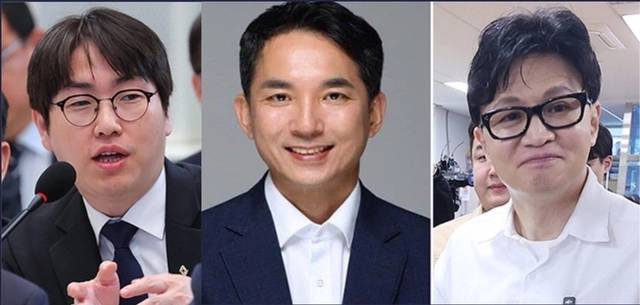 왼쪽부터 부산 북갑 더불어민주당 하정우·국민의힘 박민식·무소속 한동훈 후보. 페이스북 캡처·연합뉴스