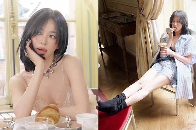 Actress Song Hye-kyo has captured attention by releasing behind-the-scenes photos from a Vogue China pictorial shoot on her social media. In the released photos, Song Hye-kyo perfectly pulls off a daring lingerie look, revealing her alluring gaze and stunning legs.Song Hye-kyo is scheduled to meet viewers this year through the Netflix series Tantara. Set against the backdrop of the Korean entertainment industry from the 1960s to the 1980s, the series depicts the growth of characters fiercely striving for success and the social context of the era.