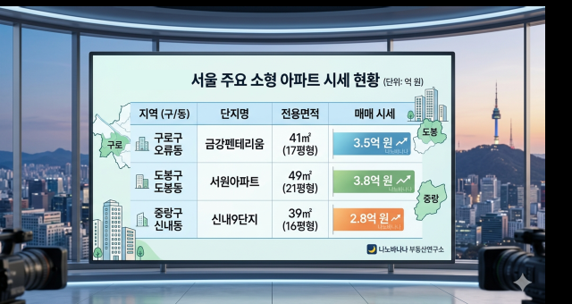 서울 소형 평수 아파트 시세 현황[그래픽=제미나이]