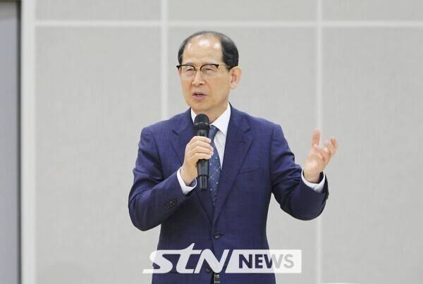 인사말 하는 인천관광공사 유지상 사장. /사진=STN 정명달 기자