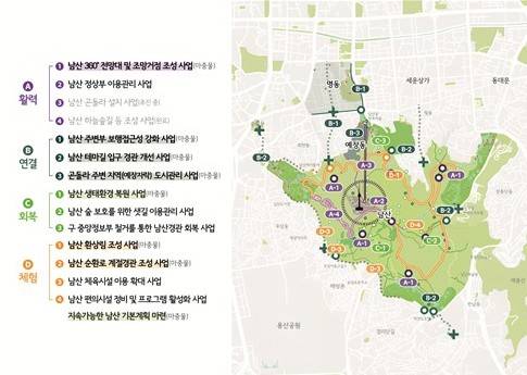 남산 일대 도시재생활성화계획 마스터플랜 [서울시 제공. 재판매 및 DB 금지]
