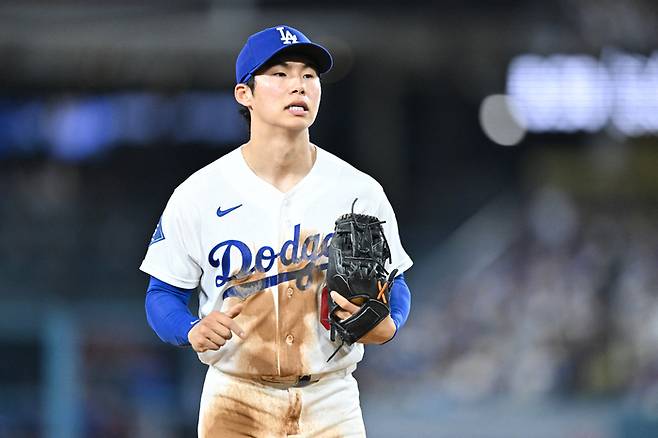 김혜성이 25일(한국 시간) 미국 캘리포니아주 LA 다저 스타디움에서 열린 2026 메이저리그(ML) 정규시즌 시카고 컵스전에서 수비하고 있다. 사진 | LA=연합뉴스
