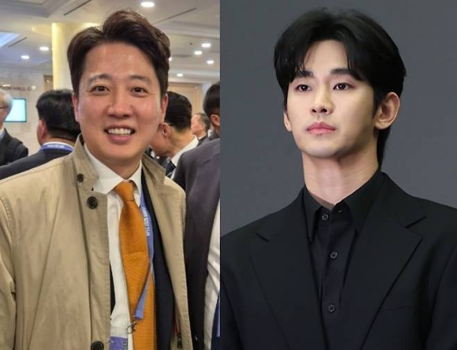 ▲이준석 개혁신당 대표(왼쪽)와 배우 김수현. 출처|이준석 SNS, ⓒ곽혜미 기자
