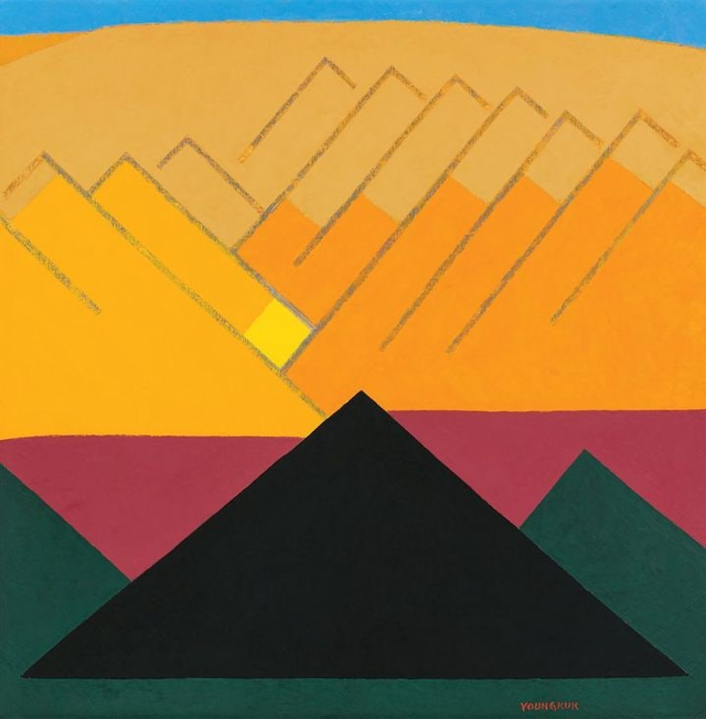 유영국(1916–2002)의 1978년작. 캔버스에 오일, 134 x 134 cm.  서울옥션 제공