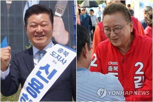 왼쪽부터 신용한 후보와 김영환 후보 [각 후보 캠프 제공. 재판매 및 DB 금지]