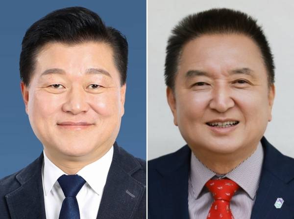 민주당 신용한(왼쪽), 국민의힘 김영환 충북지사 후보.