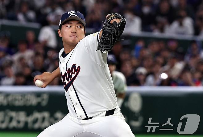 2026 WBC에서 역투하는 투수 고우석. 2026.3.8 ⓒ 뉴스1 구윤성 기자