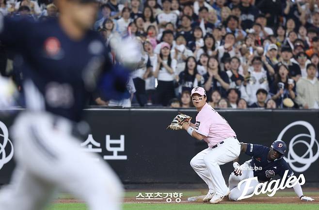 한화 노시환의 수비 모습. 한화이글스 제공