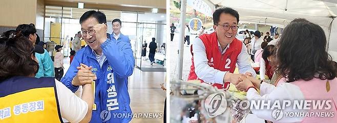 더불어민주당 위성곤·국민의힘 문성유 제주도지사 후보 [연합뉴스 자료 사진]