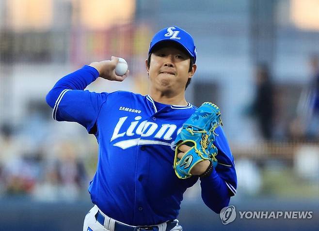 투구하는 양창섭 (광주=연합뉴스) 조남수 기자 = 7일 광주기아챔피언스필드에서 열린 프로야구 삼성 라이온즈와 KIA 타이거즈의 경기. 삼성 선발투수 양창섭이 1회에 투구하고 있다. 2026.4.7 iso64@yna.co.kr
