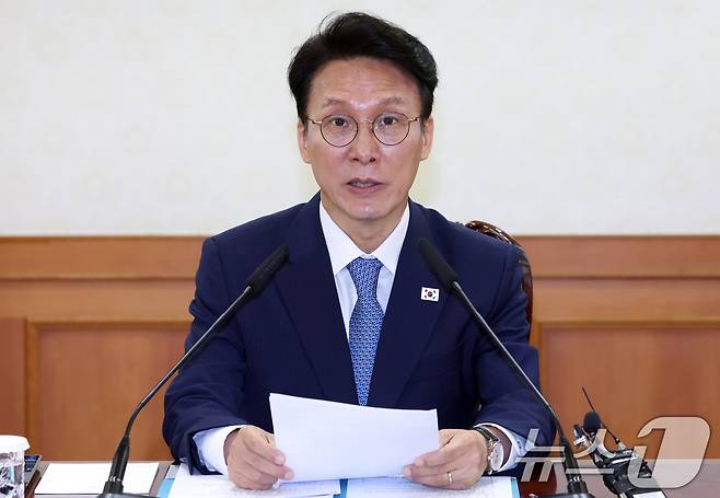 김민석 국무총리가 20일 오전 서울 종로구 세종대로 정부서울청사에서 열린 공명선거 관계장관회의에서 모두 발언을 하고 있다. 2026.5.20 ⓒ 뉴스1 김명섭 기자