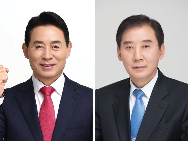 포천시장에 도전하는 백영현 국민의힘 후보와 박윤국 더불어민주당 후보. 사진=백영현·박윤국 후보 선거캠프