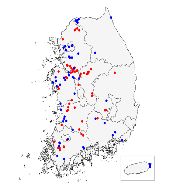2025~2026년 동절기 야생조류 고병원성 조류인플루엔자(AI) 발생현황. ⓒ기후에너지환경부