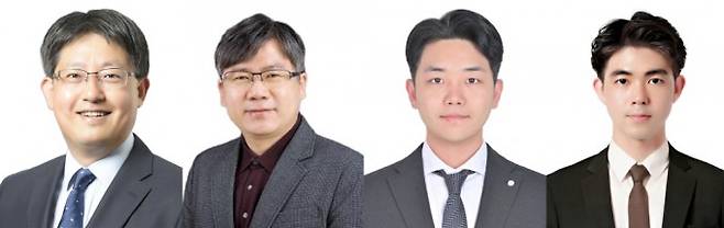 (왼쪽부터) 권인찬 광주과학기술원(GIST) 신소재공학과 교수, 태기융 교수, 이재훈 박사, 정준영 석박통합과정생. GIST 제공
