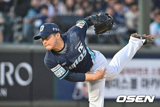 [OSEN=부산, 이석우 기자] 14일 부산 사직야구장에서 2026 신한 SOL KBO 리그 롯데 자이언츠와 NC 다이노스의 경기가 열렸다. 홈팀 롯데는 나균안이, 방문팀 NC는 토다가 선발 출전했다.NC 다이노스 선발 투수 토다가 역투하고 있다. 2026.05.14 / foto0307@osen.co.kr