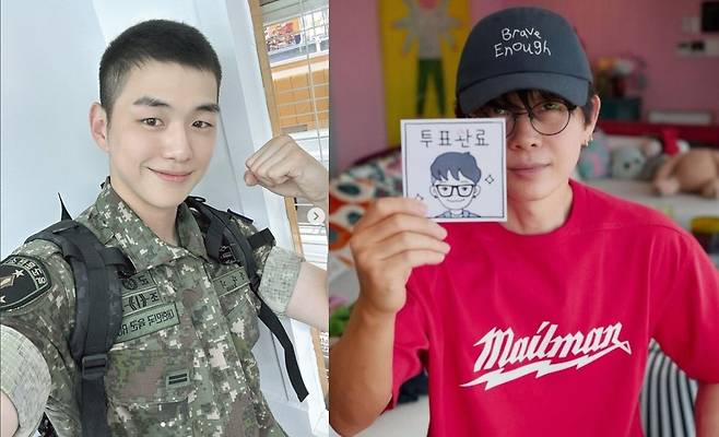 가수 강다니엘(왼쪽)과 이승환, 사진제공|각 SNS