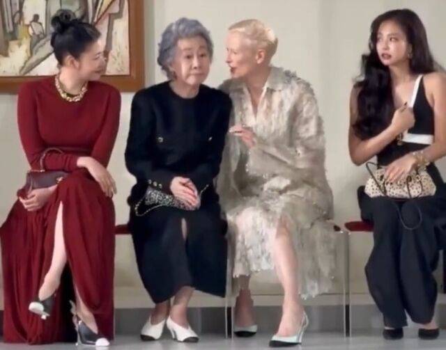 왼쪽부터 배우 김고은, 윤여정, 틸다 스위튼, 제니 / 엘르, 하퍼스 바자 SNS