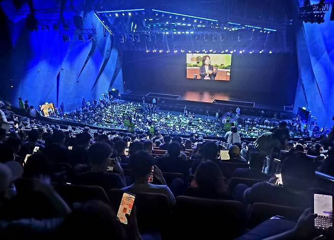 대만 타이베이 난강전람관 인근 공연장에 마련된 컴퓨텍스 2026 젠슨 황 키노트 현장 전경. / 이상헌 기자