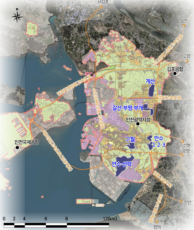 노후계획도시 사업지구 현황<인천시 제공>