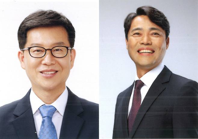 6·3지방선거 광주 광산구청장 선거에 출마한 박병규 더불어민주당 후보, 정회성 진보당 후보. /남도일보DB