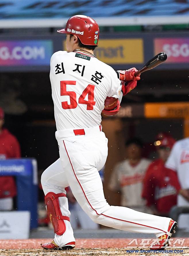 27일 인천SSG랜더스필드에서 열린 SSG와 삼성의 경기. SSG 최지훈이 타격을 하고 있다. 인천=박재만 기자 pjm@sportschosun.com/2026.05.27/