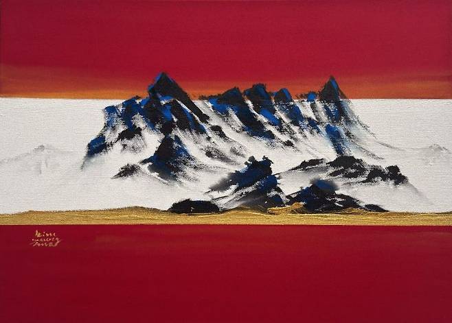 주흘산의 숨결 열정, 2025, 먹과 분채, 90×73cm. 작가제공