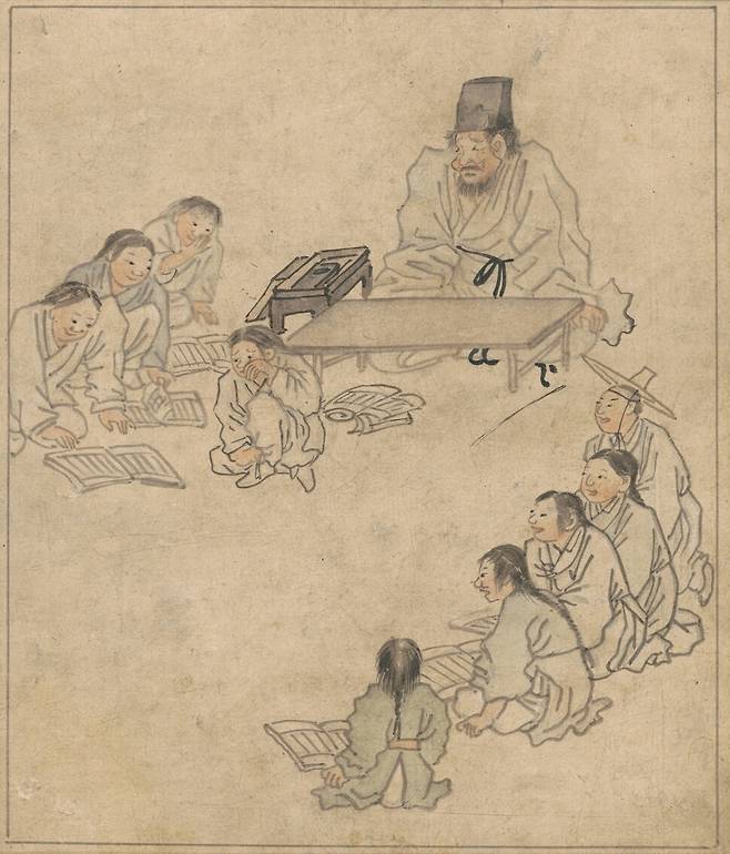 ‘서당’, 김홍도, 단원풍속도첩. 국립중앙박물관