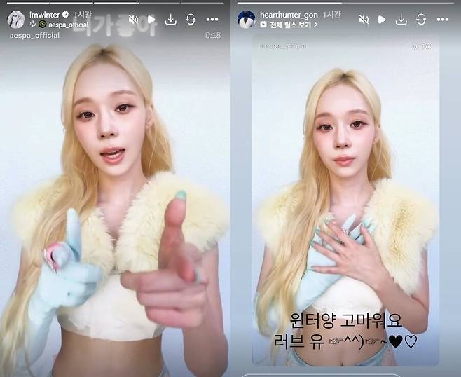 ▲ 에스파 윈터. 출처ㅣ윈터 인스타그램 캡처