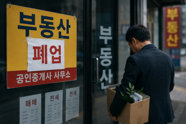 공인중개소가 폐업하는 모습 [사진=챗지피티로 생성한 이미지]