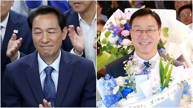 6·3지방선거에서 당선된 강원 우상호(왼쪽), 제주 위성곤. /연합뉴스·뉴스1