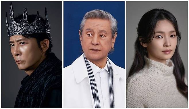 TV와 스크린을 종횡무진하던 스타 배우들이 올여름 잇따라 무대에 복귀하고 있다. 최수종(왼쪽부터)은 ‘오이디푸스’, 박근형은  ‘베니스의 상인’,  전미도는 ‘갈매기’에 각각 출연한다.   (c)수컴퍼니, 파크컴퍼니, 극단 맨씨어터