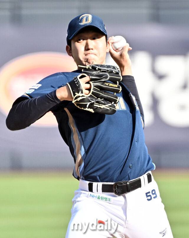 23일 오후 경기도 수원시 조원동 수원KT위즈파크에서 진행된 '2026 프로야구 KBO리그' KT위즈와 NC다이노스의 경기. NC 선발투수 구창모가 역투하고 있다./마이데일리