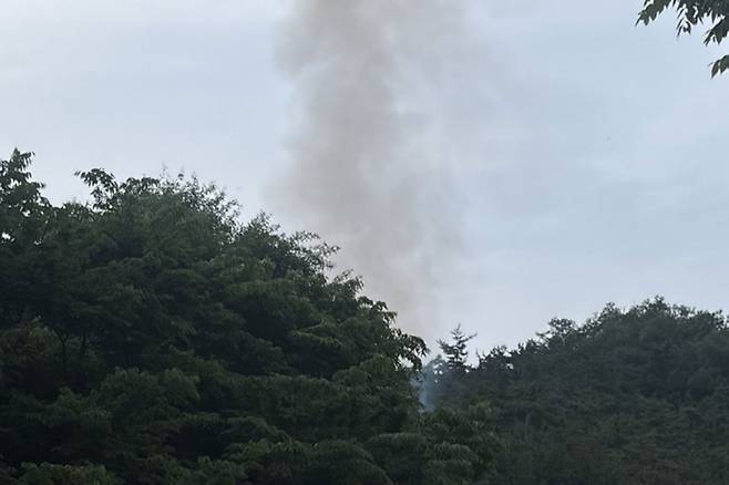 경기도 과천시 중앙선거관리위원회 부지 내 화재 현장. [연합]