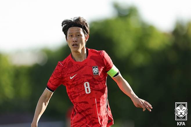 4일 엘살바도르전에서 등번호 8번을 달고 뛴 이재성. /사진=대한축구협회 제공