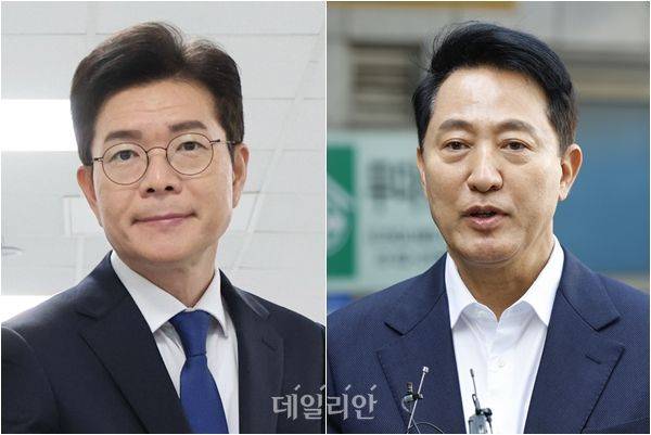 정원오(왼쪽) 더불어민주당 서울시장 후보, 오세훈 국민의힘 서울시장 후보 ⓒ데일리안 홍금표·방규현 기자