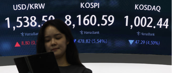 5일 코스닥 지수는 전 거래일(1049.73)보다 47.29포인트(4.50%) 하락한 1002.44에 거래를 마쳤다. (뉴시스)