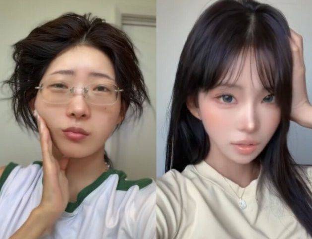 최준희 메이크업 전후 모습. 출처=최준희 SNS.
