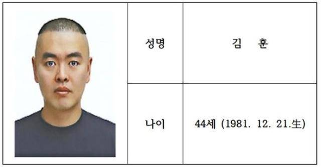 스토킹하던 20대 여성을 살해한 혐의를 받는 김훈(44)의 신상 정보. 경기북부경찰청 제공